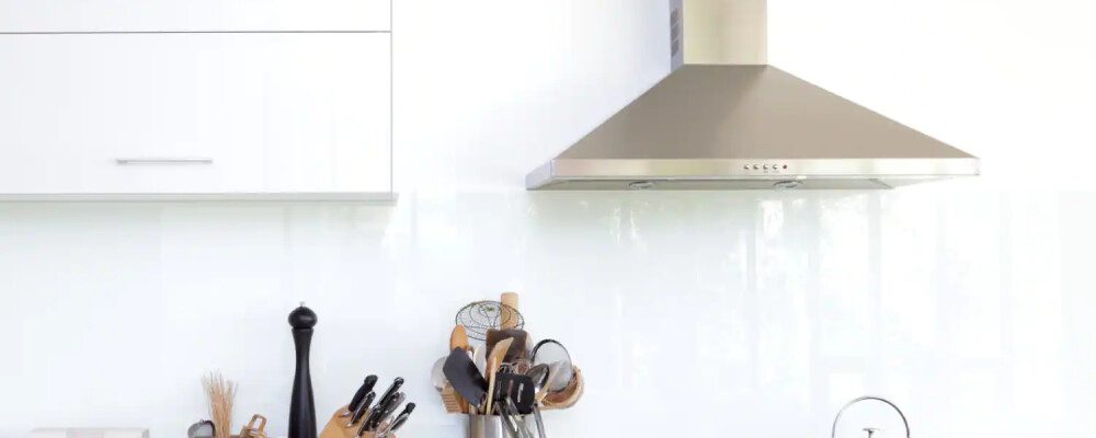 Kitchen with exhaust fan